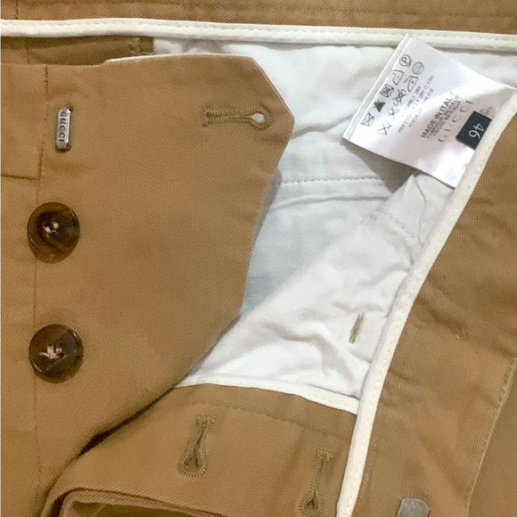 GUCCI Tan Slim Fit Button Fly Adjustable Elastic Ankles Riding Pants IT46 US 30 - Picture 4 of 8